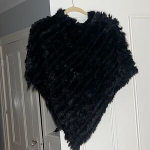 Rabbit fur poncho